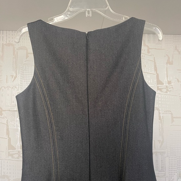 Cache Contour Collection Midi Sleeveless Dress Gray Fully Lined Size 8 - Picture 3 of 8